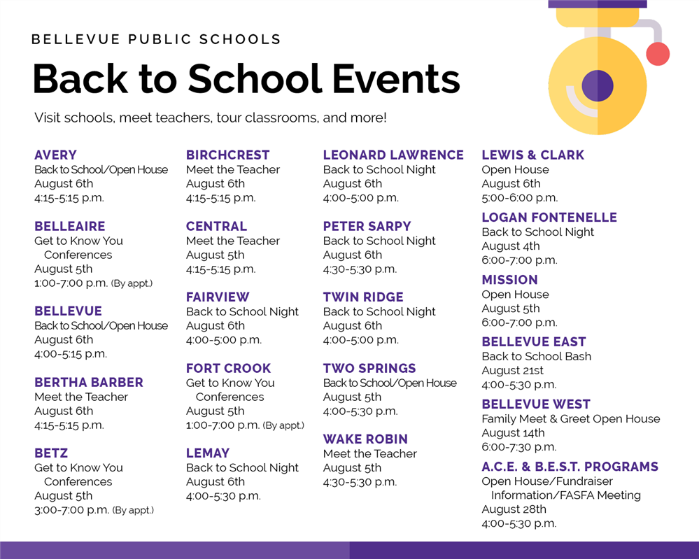  Back to School Events 2025-26
